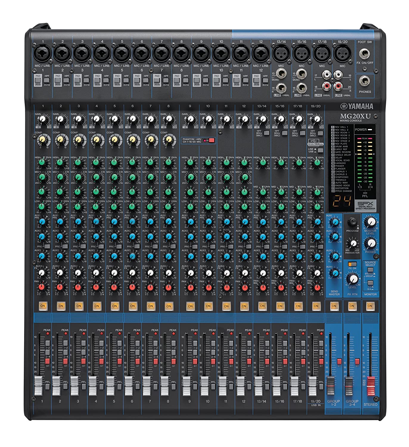 Yamaha MG16XU mixer best 16 channel mixer with 24 effects